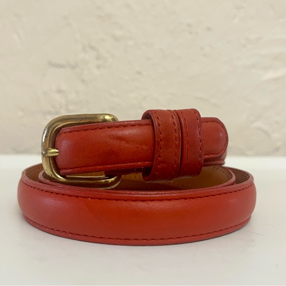 COACH Vintage Red Leather and Brass Belt